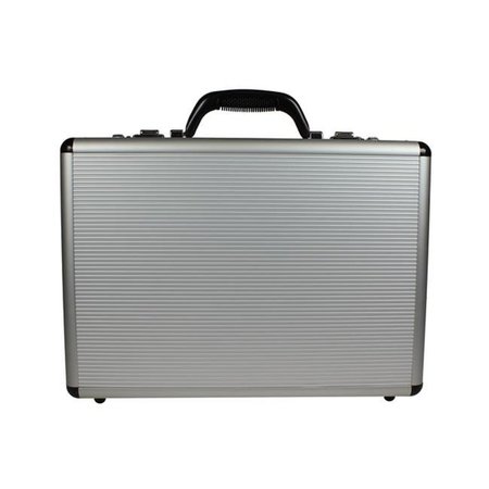 WORLD TRAVELER World Traveler WT-BC-450LA 4 in. Fasano Aluminum Silver Wide Attache Briefcase WT-BC-450LA